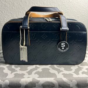 Louis Vuitton Cuir de Vachette Dark Blue Monogram Handbag Beautiful Condition